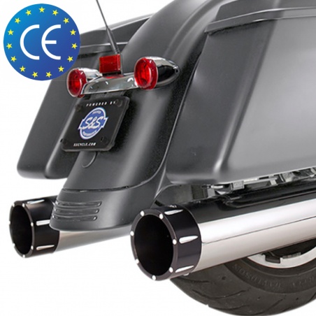 Touring Silencieux MK45® Euro 4 Chrome/Black par S&S Cycle®