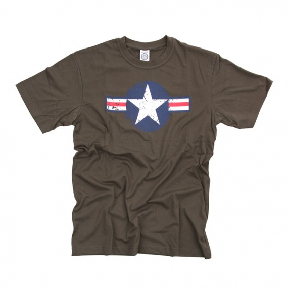 T-Shirt Air Force Star & Bars Brown