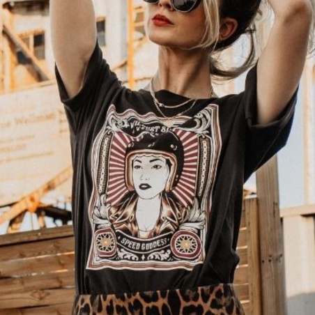T-shirt WOMAN RIDER par les Wildust Sisters®